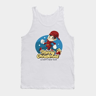 Cute Elf Merry Christmas Tank Top